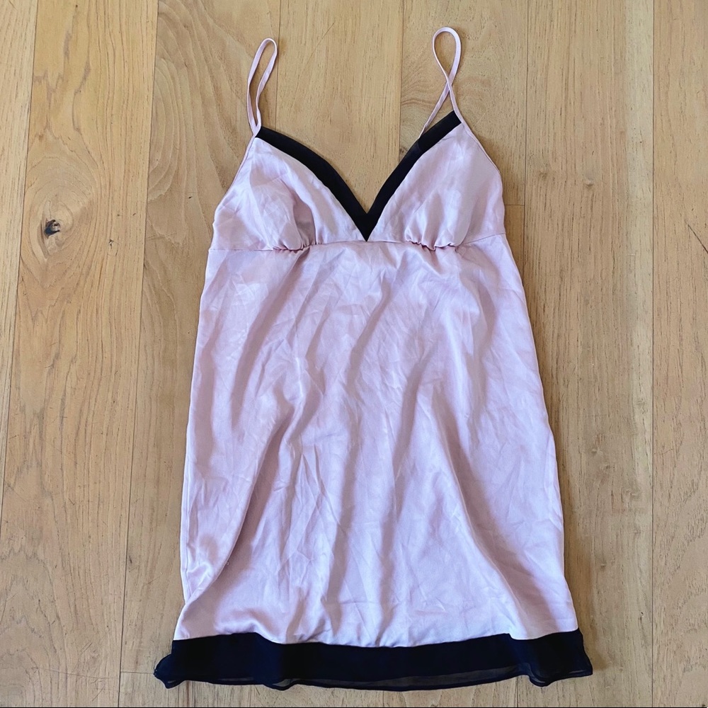 VICTORIA’S SECRET Satin Slip with Chiffon Trim